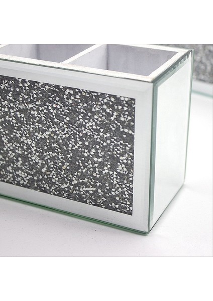 Makyaj Fırçası Tutucu Organizatör Bling Ezilmiş Elmas Cam Aynalı Mücevher Kutuları Kadın Mücevher Organizatör Saklama Kutuları (Yurt Dışından) fırsatları