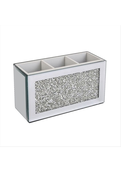 Makyaj Fırçası Tutucu Organizatör Bling Ezilmiş Elmas Cam Aynalı Mücevher Kutuları Kadın Mücevher Organizatör Saklama Kutuları (Yurt Dışından) indirimleri