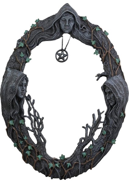 3x Üçlü Ay Tanrıça Duvar Aynası Üçlü Duvara Monte Ayna Beş Sonuçlı Retro Asma Ayna (Yurt Dışından) fiyatları