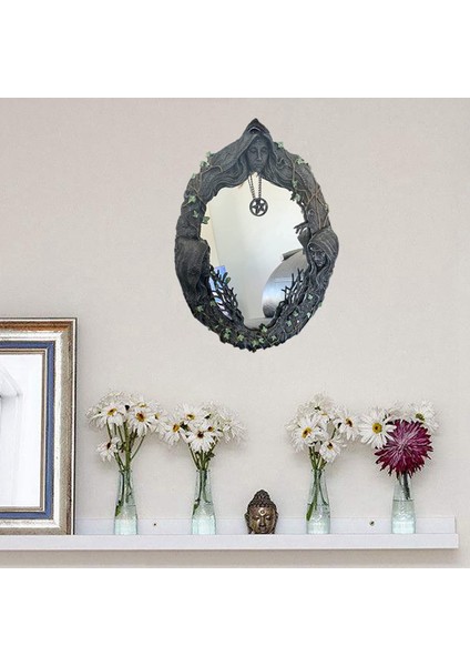 3x Üçlü Ay Tanrıça Duvar Aynası Üçlü Duvara Monte Ayna Beş Sonuçlı Retro Asma Ayna (Yurt Dışından) fırsatları