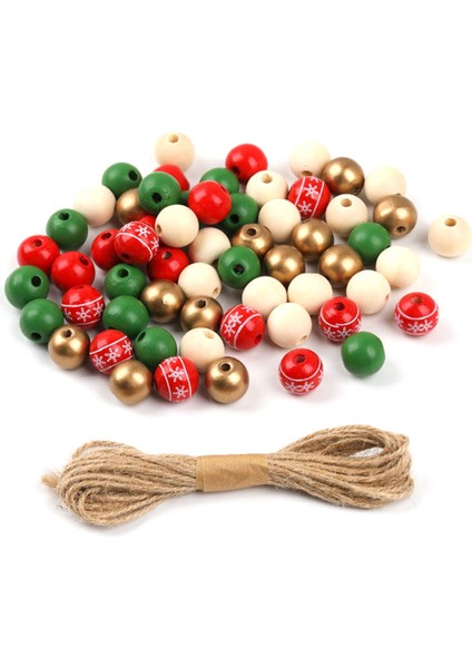 200PCS 16MM Noel Ahşap Boncuklar Renkli Ahşap Boncuklar Craft Dıy Noel Dekorasyonu Için 10M Uzunluğunda Bir Ip ile Set (Yurt Dışından)