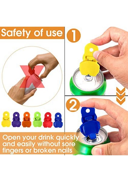 6 Adet Renk Manuel Kolay Teneke Kutu Açıcı, Premium Plastik Kalkanlar Sekme Açıcılar, Sızıntılı Soda Kutu Kapakları Soda Kaplayabilir (Yurt Dışından) indirimleri