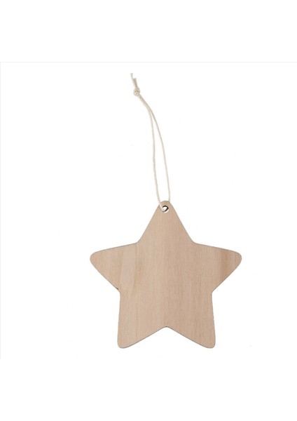 60 x Ahşap Yıldız Şekilleri Delikli Düz Ahşap Zanaat Etiketleri (10 Cm) (Yurt Dışından) fırsatları