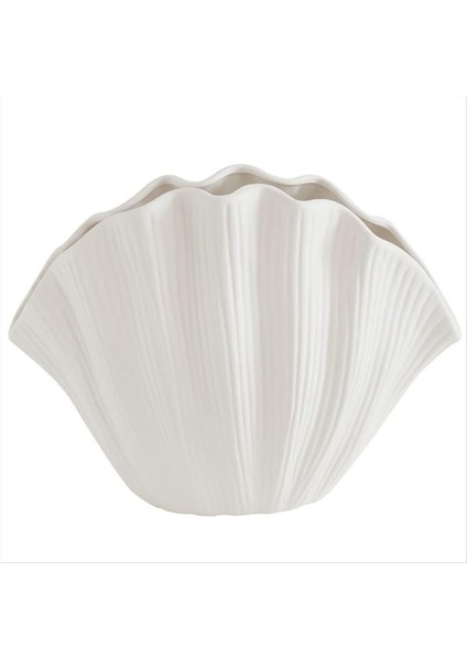 Nordic Style Kabuk Şekleli Seramik Vazo Ev Dekor Masa Masası Yapay Çiçek Tutucu Tutucu Tan Giysileri Çiçek Aranjmanı B (Yurt Dışından) fiyatları