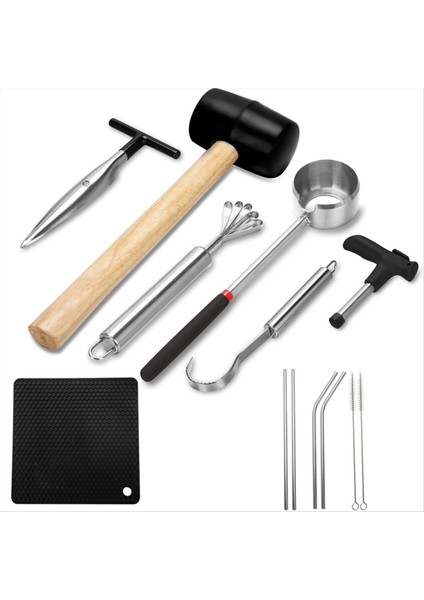 Hindistan Cevizi Açma Aracı Seti, Güvenli Kolay Açılması Genç Hindistan Cevizi Aracı, Hepsi Bir Gıda Sınıfı Paslanmaz Çelik Hindistancevizi Açma Kiti (Yurt Dışından)