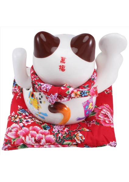7inch Seramik Çağıran Kedi Maneki Neko Süs Feng Shui Dekorasyon Salıncak Şanslı Kedi C (Yurt Dışından)