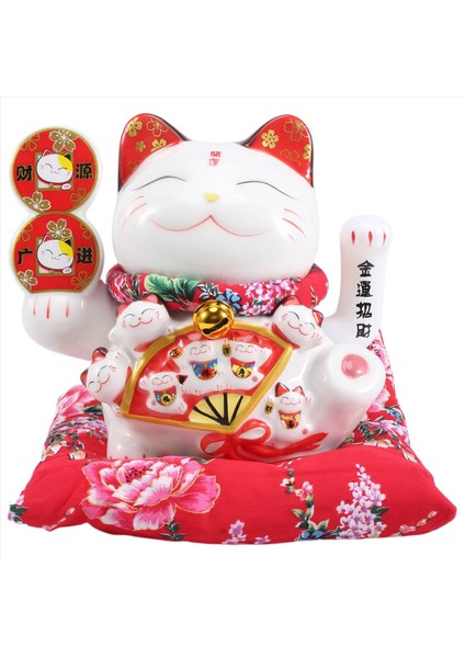 7inch Seramik Çağıran Kedi Maneki Neko Süs Feng Shui Dekorasyon Salıncak Şanslı Kedi C (Yurt Dışından) modelleri