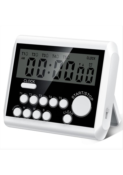 5 Kanal Dijital Mutfak Zamanlayıcısı, Büyük LCD Ekranlı Saat Modu, Pişirme Zamanlayıcısı, Yüksek Sesle Ses Alarmı ve Yanıp Sönen Işık (Yurt Dışından)