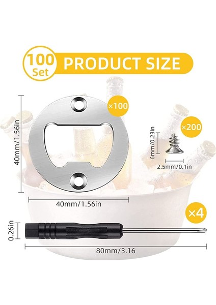 100 Set Şişe Açıcı Ekle Dıy Şişe Açıcı Donanım Metal Şişe Açıcı Donanım Bira Şişesi Açıcı Dıy (Yurt Dışından) fiyatları