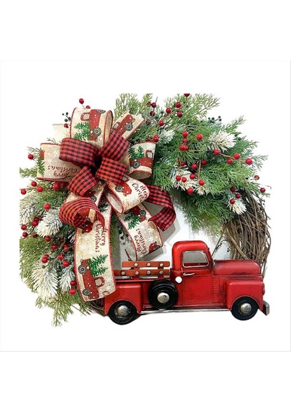 15 7 Inç Noel Çelenk Dekor Çelenk Yapay Çiçek Çelenk Noel ve Yeni Yıl Dekorasyonu Için Mükemmel (Yurt Dışından)