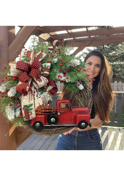 15 7 Inç Noel Çelenk Dekor Çelenk Yapay Çiçek Çelenk Noel ve Yeni Yıl Dekorasyonu Için Mükemmel (Yurt Dışından) fiyatları