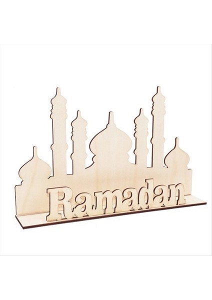 Ramazan Ahşap Süsler Eid Mübarek Masa Dekorasyonu Müslüman Ramazan Festivali Dekorasyonu E (Yurt Dışından)