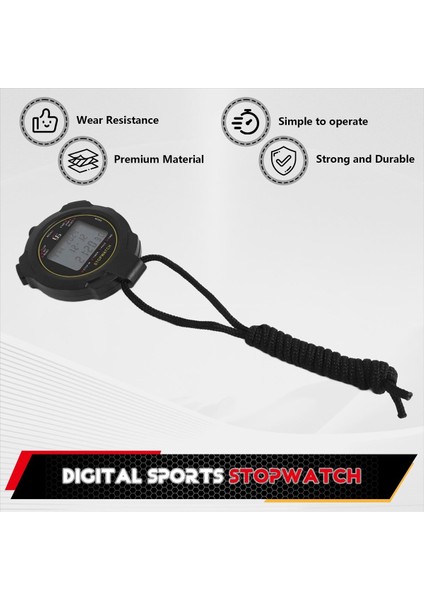 Dijital Spor Kronometre, 10LAP /bölünmüş Bellek Kronometre Geri Sayım Zamanlayıcısı, Büyük Ekran Su Geçirmez 12/24 Saat Saat (Yurt Dışından) indirimleri