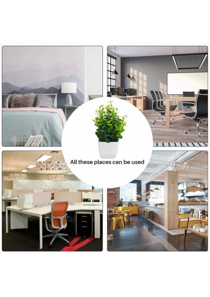 3 Paket Bitkiler Potlar Yapay Okaliptüs Bitki Mini Saksılı Bitkiler Kapalı Küçük Plastik Buğday Çim Çalılar (Yurt Dışından)