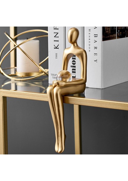 Düşünür Heykeli Soyut Figür Heykel Küçük Süslemeler Reçine Heykel Ev Altın Soyut Heykel Ofis Dekor B (Yurt Dışından) fırsatları
