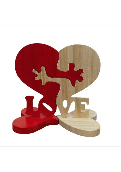 &quot Aşk&quot Ahşap Bulmaca Bloğu Dekoratif Süs Heykeli (Yurt Dışından)