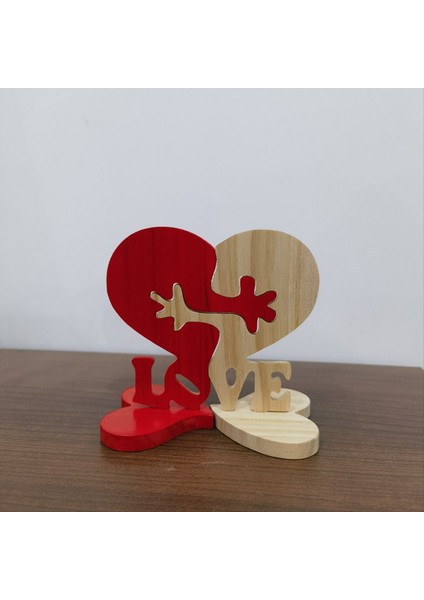 &quot Aşk&quot Ahşap Bulmaca Bloğu Dekoratif Süs Heykeli (Yurt Dışından) fırsatları