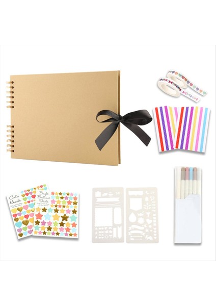 Dıy Scrapbook Albüm 11 4 x 8 5inch 80 Sayfa Fotoğraf Albümü Karalama Defteri Kalın Diy Hurda Kitabı Mezuniyet Hediyesi Sarı (Yurt Dışından)