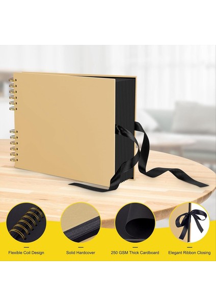 Dıy Scrapbook Albüm 11 4 x 8 5inch 80 Sayfa Fotoğraf Albümü Karalama Defteri Kalın Diy Hurda Kitabı Mezuniyet Hediyesi Sarı (Yurt Dışından) fiyatları