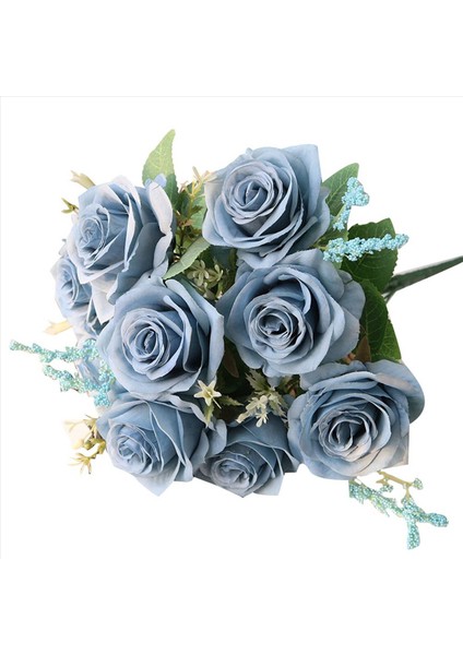 4x Yapay Mavi Güller Çiçekler Ipek Gül Çiçek Buket Yapay Çiçekler Ev Bahçe Dekorasyon Düğün Gülleri Mavi (Yurt Dışından) fiyatları