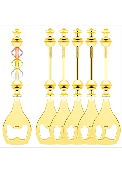 6pcs Boncuklu Bira Açıcı Yeniden Kullanılabilir Şişe Açıcı Dekoratif Boncuklu Şişe Açıcı Barmenler Için Boncuk Şişe Açıcı (Yurt Dışından)