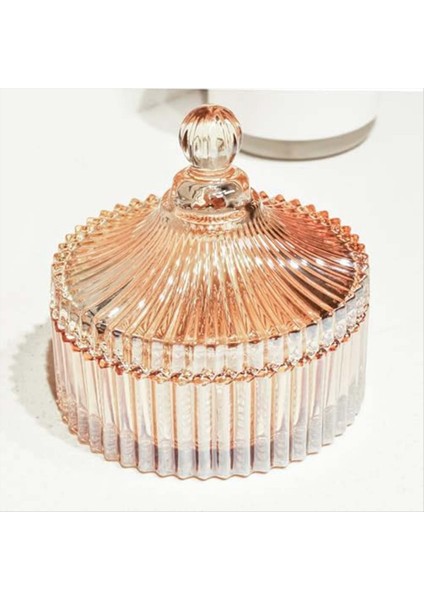 Kapaklı Dekoratif Cam Kavanozlar Kristal Cam Depolama Kasesi Qtıp Tutucu Vanity Canister Jar Banyo Organizatör (Yurt Dışından) indirimleri