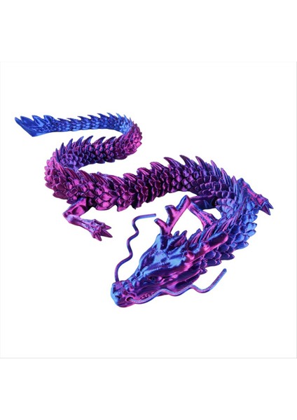 60CM 3D Baskılı Ejderha Çin Ejderha Süsleri 3D Baskılı Eklemli Çin Ejderha Balık Tankı Peyzaj Dekorasyon F (Yurt Dışından)