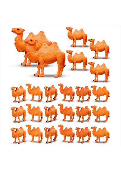 24PCS Camel Figürinler Minyatür Oyuncak Modelleri Kek Toppers Için Hayvan Figürinleri Ev Masaüstü Süsler Dekor (Yurt Dışından)