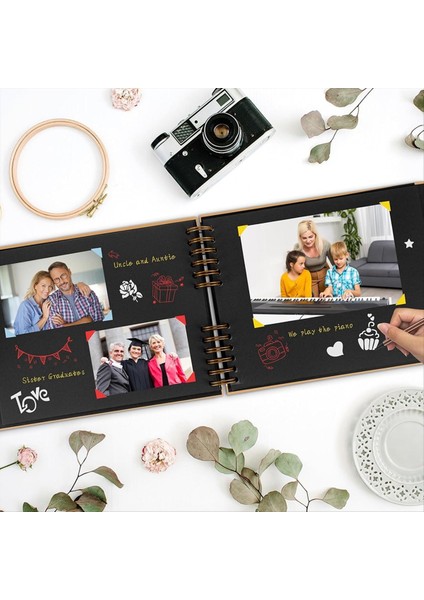 Dıy Scrapbook Albüm 11 4 x 8 5inch 80 Sayfa Fotoğraf Albümü Karalama Defteri Kalın Diy Hurda Kitabı Mezuniyet Hediyesi Pembe (Yurt Dışından) modelleri