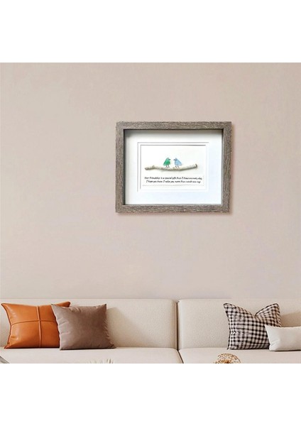 Zarif Deniz Cam Kuşları Fotoğraf Çerçevesi - Eşsiz ve Düşünceli Dostluk Hediyesi Deniz Cam Art Dekoratif Süsler (Yurt Dışından) modelleri