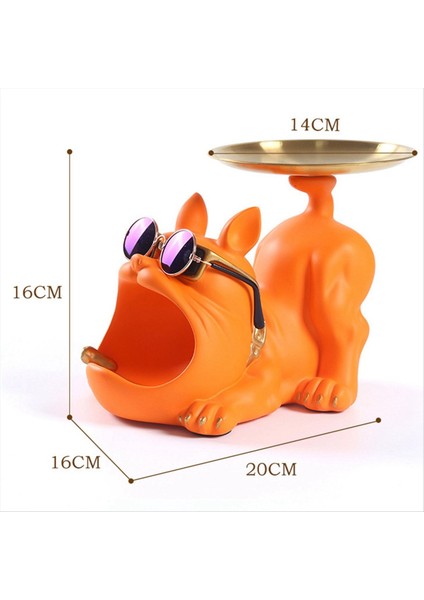 Reçine Cool Bulldog Crafts Dog Butler Tepsiyle Anahtar Tutucu Depolama Mücevherleri Hayvan Odası Ev Dekoru Heykeli Siyah (Yurt Dışından) modelleri
