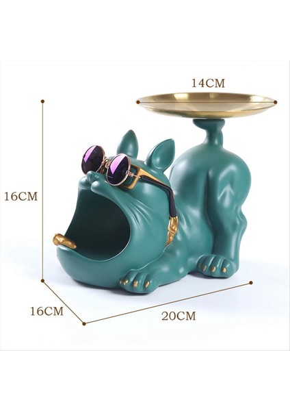 Reçine Cool Bulldog Crafts Dog Butler Tepsiyle Anahtar Tutucu Depolama Mücevherleri Hayvan Odası Ev Dekoru Heykeli Siyah (Yurt Dışından) indirimleri