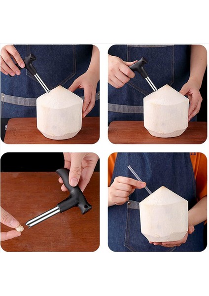 5 Paket Hindistancevizi Açıcı Aracı Genç Hindistan Cevizi Paslanmaz Çelik Hindistan Cevizi Açıcı Kiti Coco Jack Opener Kit (Yurt Dışından) modelleri
