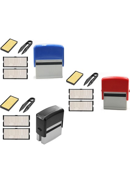 3x Kendinden Mürekkep Damgası Seti Özel Kişiselleştirilmiş Dıy Business Adı Numarası Adresi Baskı Kauçuk Damga (Yurt Dışından) fiyatları