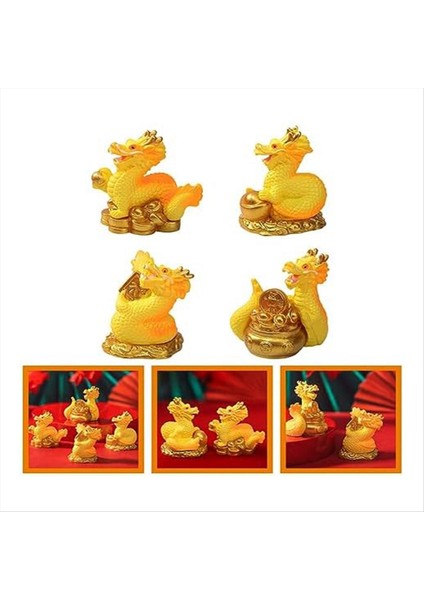Mini Çin Yeni Yıl Ejderha Heykelcik 4pcs Minyatür Ejderha Heykeli 2024 Reçine Altın Çin Zodyak Ejderha Heykeli (Yurt Dışından) fiyatları
