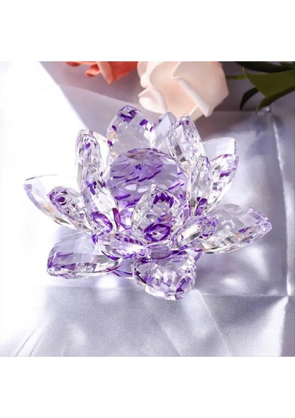 F Kristal Lotus Çiçek Heykelcik Sevgililer Düğün Dekor Cam Zanaat Koleksiyonu Kağıt Ağırlık Masa Süsleri Hediyelik Eşya Hediyesi (Yurt Dışından) indirimleri