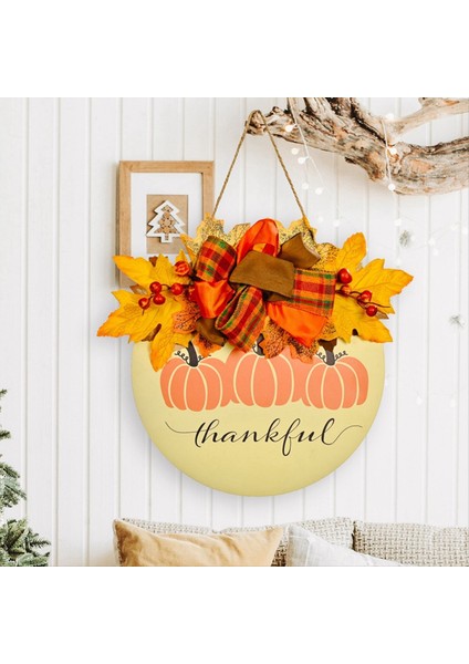 Şükran Dekorasyonu Ahşap Kabak Kapı Plakası Kapı Asma Hasat Festivali Ev Duvar Çelenk Dekorasyonu (Yurt Dışından) fiyatları
