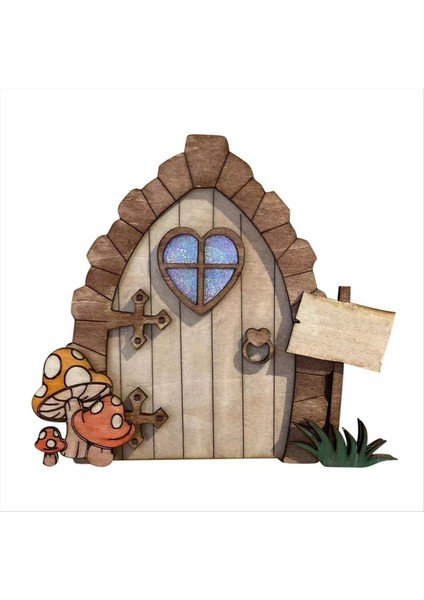 Karikatür Ahşap Mini Diy Kapı Peri Masalı Kapı Kapısı Dekorasyon Bahçesi Avlu Dekoru Peri Kapı Süsleme 2 (Yurt Dışından) fiyatları