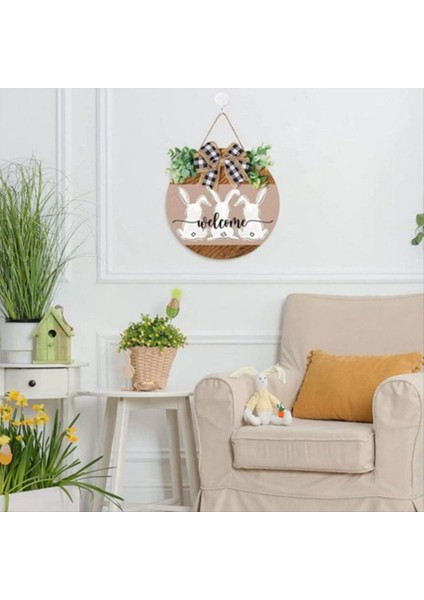 Sevimli Paskalya Ahşap Asma Işareti Bunny Tavşan Hoş Geldiniz Işareti Kapı Dekorasyonu Yay Rustik Paskalya 30 x 30CM (Yurt Dışından) fırsatları