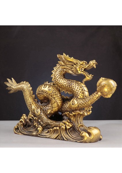 Pirinç Çin Feng Shui Ejderha Heykel Heykel Ev Ofisi Masa Tabanca Süsleri Servet ve Başarı Için Iyi Şanslı Hediyeler (Yurt Dışından) modelleri