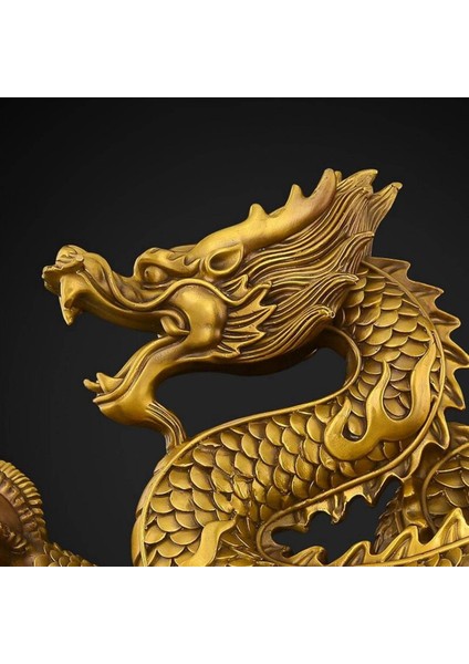 Pirinç Çin Feng Shui Ejderha Heykel Heykel Ev Ofisi Masa Tabanca Süsleri Servet ve Başarı Için Iyi Şanslı Hediyeler (Yurt Dışından) indirimleri