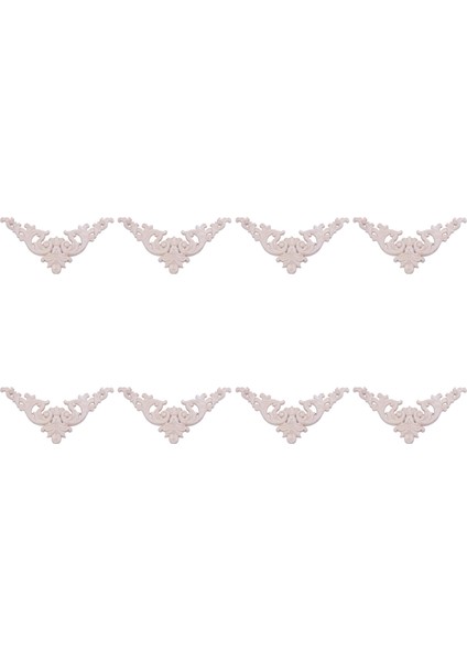 8 Adet 20 x 20CM Kauçuk Ahşap Meşe Oyulmuş Köşe Onlay Aplike Dolabı Boyasız (Yurt Dışından)