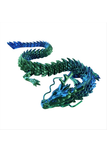 60CM 3D Baskılı Ejderha Çin Ejderha Süsleri 3D Baskılı Eklemli Çin Ejderha Balık Tankı Peyzaj Dekorasyon E (Yurt Dışından)