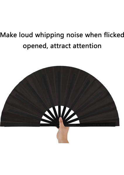 4 Adet Büyük Katlanır Fan Naylon Kumaş El Tipi Katlanır Fan Çin Kung Fu Tai Chi Fan Siyah Dekorasyon Kat El Fan (Yurt Dışından) modelleri