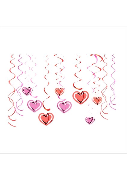 20PCS Party Için Sevgililer Günü Süslemeleri Sevgililer Günü Kalp Swirl Party Dekor Seti (Yurt Dışından)