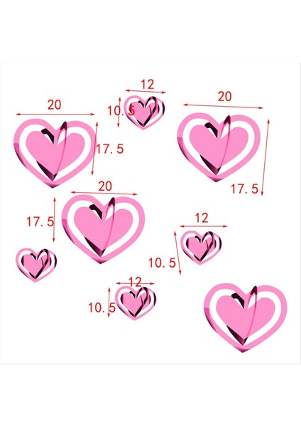 20PCS Party Için Sevgililer Günü Süslemeleri Sevgililer Günü Kalp Swirl Party Dekor Seti (Yurt Dışından) fiyatları