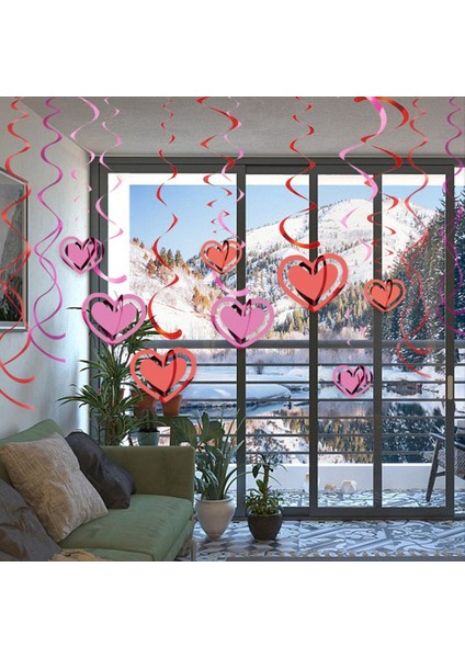20PCS Party Için Sevgililer Günü Süslemeleri Sevgililer Günü Kalp Swirl Party Dekor Seti (Yurt Dışından) modelleri