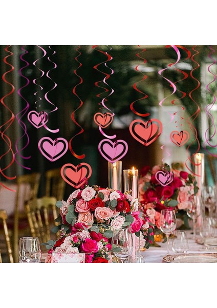 20PCS Party Için Sevgililer Günü Süslemeleri Sevgililer Günü Kalp Swirl Party Dekor Seti (Yurt Dışından) fırsatları