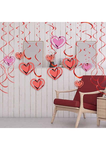 20PCS Party Için Sevgililer Günü Süslemeleri Sevgililer Günü Kalp Swirl Party Dekor Seti (Yurt Dışından) indirimleri
