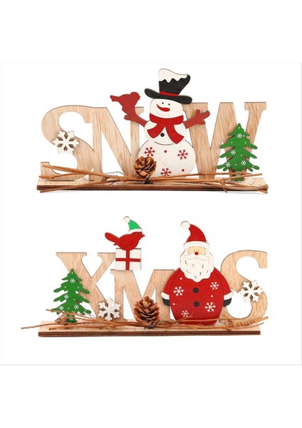 Noel Süsleri Ahşap Dekor Aile Partisi Noel Amtisi Düşünüm Noel Ağaçları Için Noel Süsleri (Yurt Dışından)